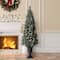 6ft. Pre-Lit Frosted Pinecones & Red Berries Artificial Christmas Porch Tree, Warm White LED Lights